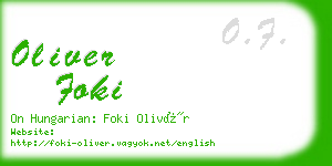 oliver foki business card